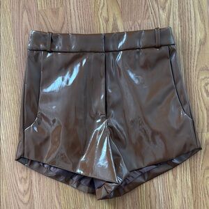 Ronny Kobo Collection High Waist Brown Shorts